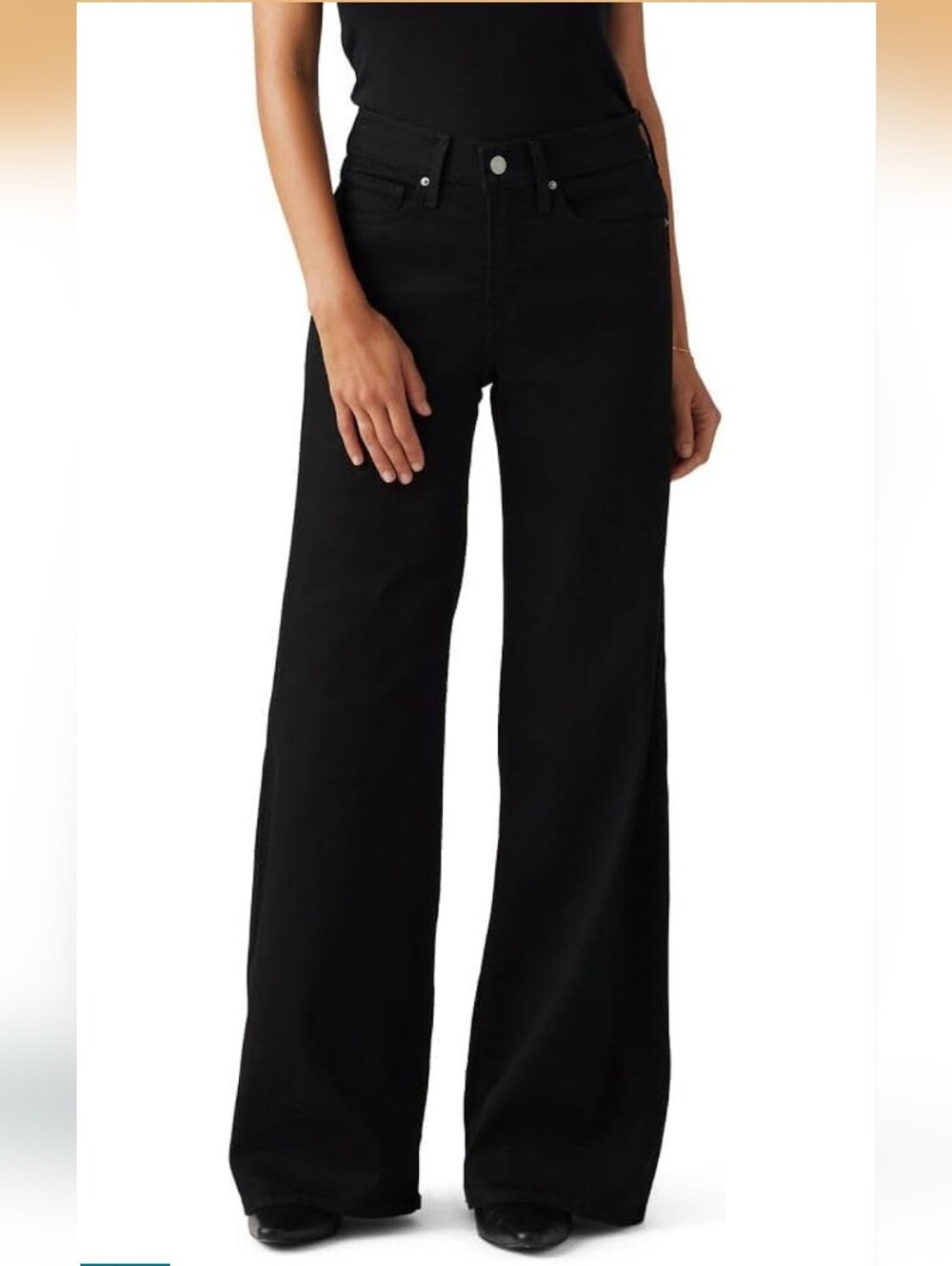 Levi's 318 Shaping Wide Leg Jeans in Black 27x30 Womens